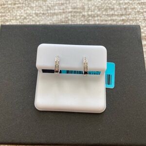 Minimalist Moissanite & Silver Huggie Hoop Earrings